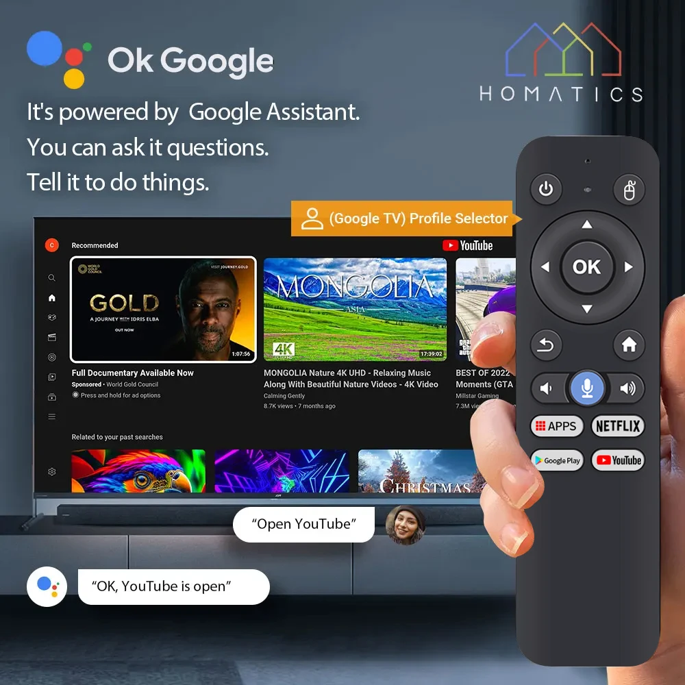 جهاز استقبال للتليفزيون أندرويد 10 HD 4K ثنائي واي فاي 2.4G&5G Google TV Voice Allwinner H313 رباعي النواة Cortex A53 3D NETFLIX Youtube Q6 BT5.2