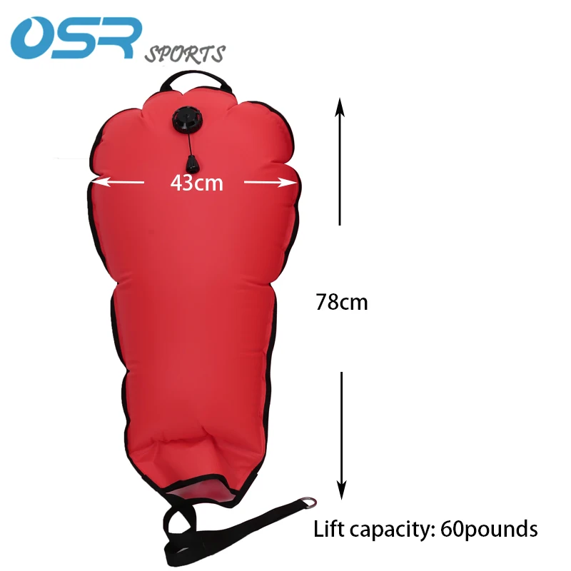 كيس رفع الغوص مع صمام تخفيف الضغط الزائد سعة الرفع 60 رطل أو 125 رطل للرياضات المائية وقفازات الغوص #3