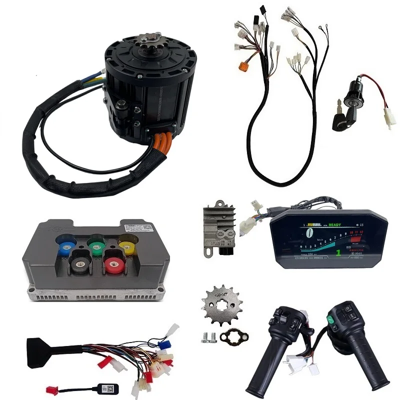 

QSMOTOR 138 3000W Mid-drive BLDC Motor with Sine Wave Controller For Electric Motorcycle AVT E-Cart