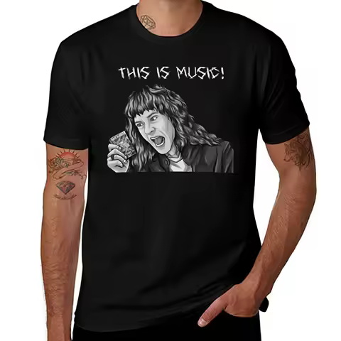 Eddie Munson This is music! T-Shirt man t shirt luxury t shirt man plain man t shirt heavy cotton T-Shirt