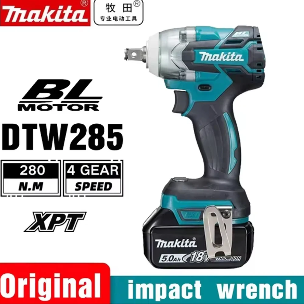 

✈️Makita DTW285 brushless rechargeable impact electric wrench 18V high torque lithium battery wrench auto repair tool