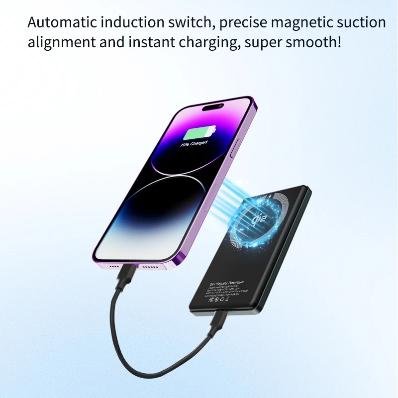 Magnetic Portable Charger,Qi2 Certified 15W Wireless Ultra-Fast Power Bank, 5,000mAh Battery Pack for iPhone 16 15 14 13 12