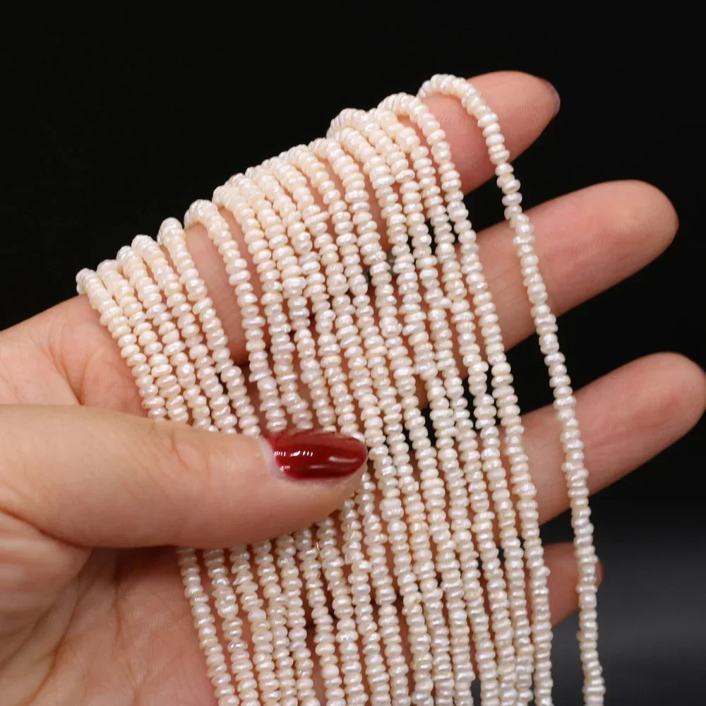 3-3.5mm Natural Freshwater Pearls Beads Potato Shaped Pearl Spacer Beads 100% for Jewelry Making DIY Necklace Bracelet Accessory