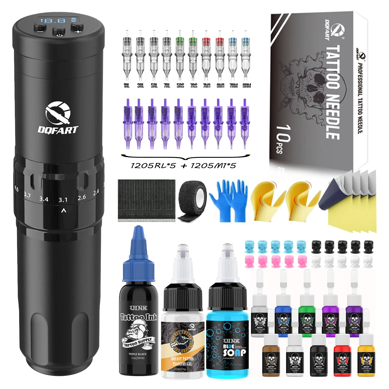 

DQFART Tattoo Pen Set Rotary Wireless Tattoo Machine Kit Coreless Motor High Quality Tattoo Machines for Tattoo Artist