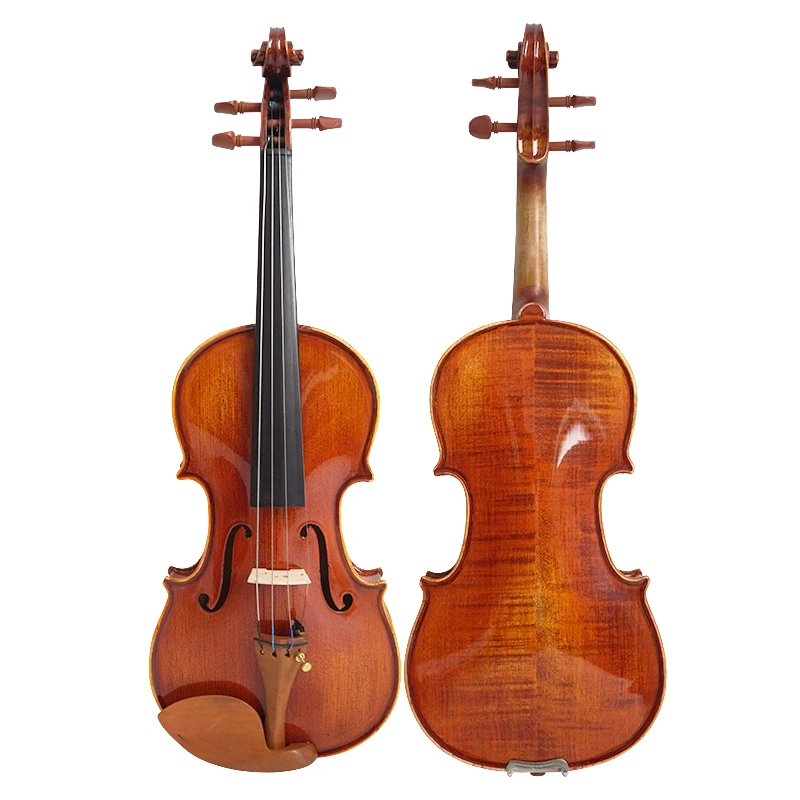 

hotsale Gloss yellow brown solid violin Wholesale Sinomusik handmade professional advanced violins Ebony part jujubewood HVB01