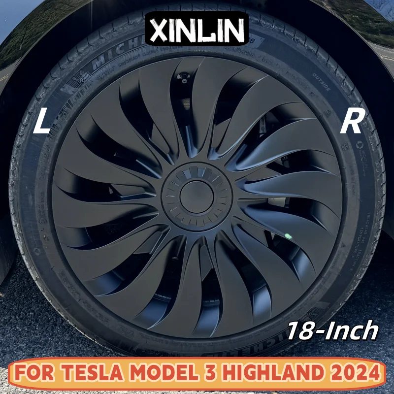 

4PCS HubCap for New Tesla Model 3 Highland 2024 18 Inch Performance Replacement Wheel Cap Automobile Full Rim Cover Accessories