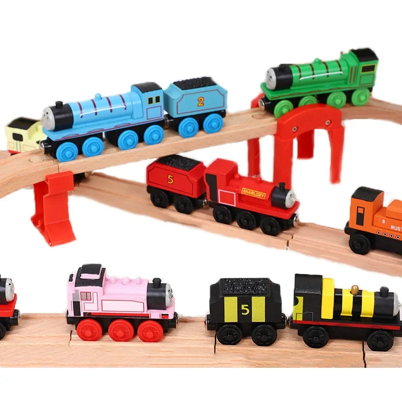 

Original Wooden Trains Thomas Model Cars Toys Compatible with Wooden Train Sliding Track Percy James Gordon Toys for Children.