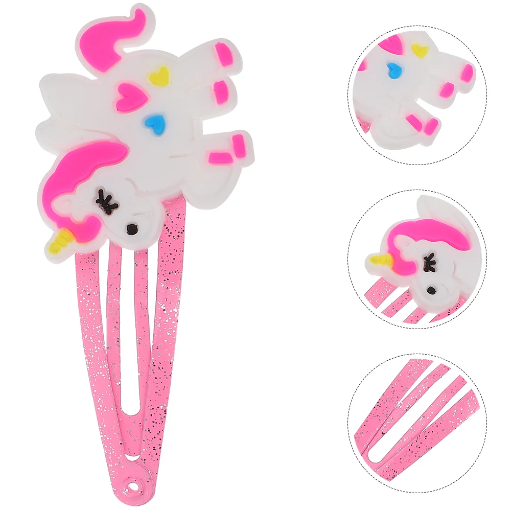 20 Pcs Bang Clip Love Cartoon Children's Unicorn Hair Miss Pins Girls Barrette Soft Rubber Clips Barrettes