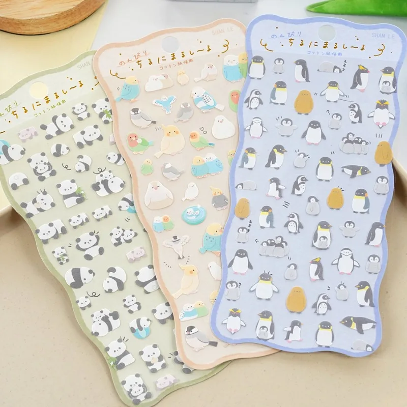 

1 лист, милые наклейки с животными для детей, скрапбукинг, журнал, планировщик, канцелярские наклейки, мультяшный динозавр, панда, птица, декоративные