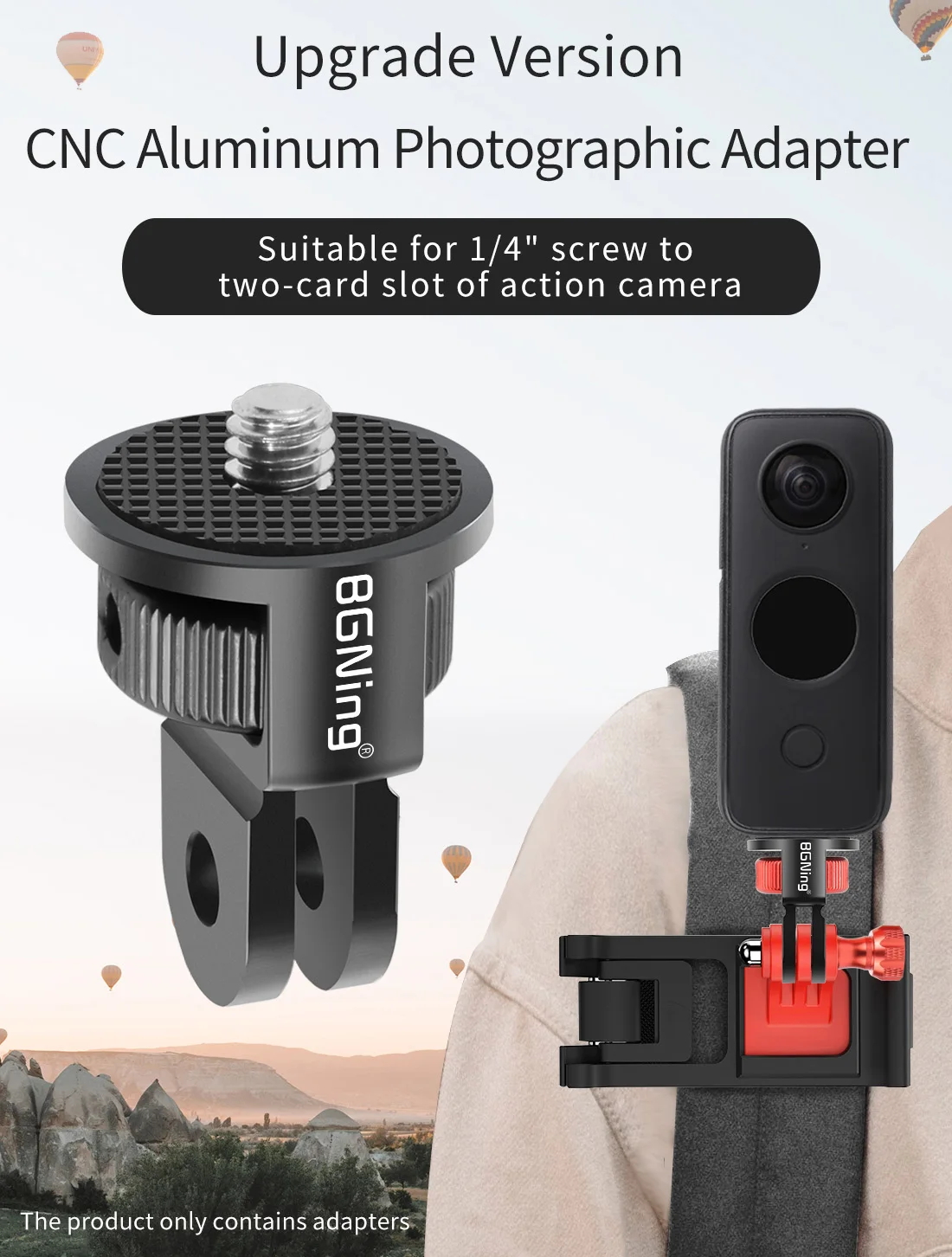360 drehbare 1/4 Zoll Schraube Mini Stativ Adapter Halterung für GoPro 13 12 für Insta360 X4 Xiaomi OSMO Action 5Pro Kamera POCKET3 – Detail 4