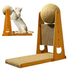 L Shaped Cat Scratcher Vertical Cat Scratching Post With Ball Scratch-Proof Sisal Cat Scratcher Toy Durable Detachable Cat Bed