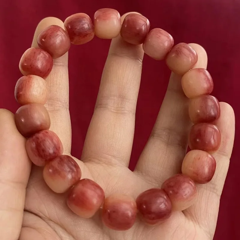 Camel bone with blood inclusions, vintage-style DIY bracelet, ethnic style