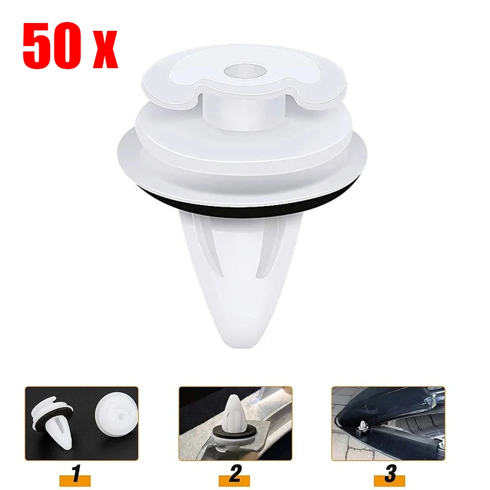 100/50PCS 9mm Door Panel Clips Rivets Automotive Fasteners Door Panel Rivets With Sealing Rings Bumper Clips for BMW 51411973500