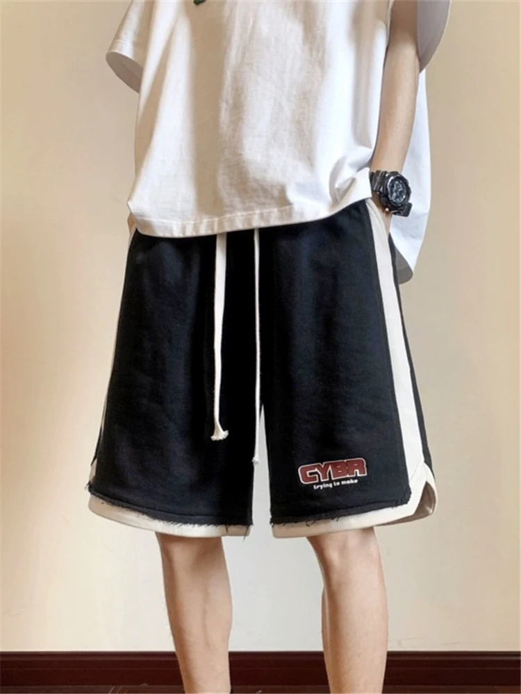 

Летние мужские спортивные повседневные шорты для бега и активного отдыха, свободного кроя, в американском баскетбольном стиле, из тонкого дышащего материала с четырехсторонней растяжкой