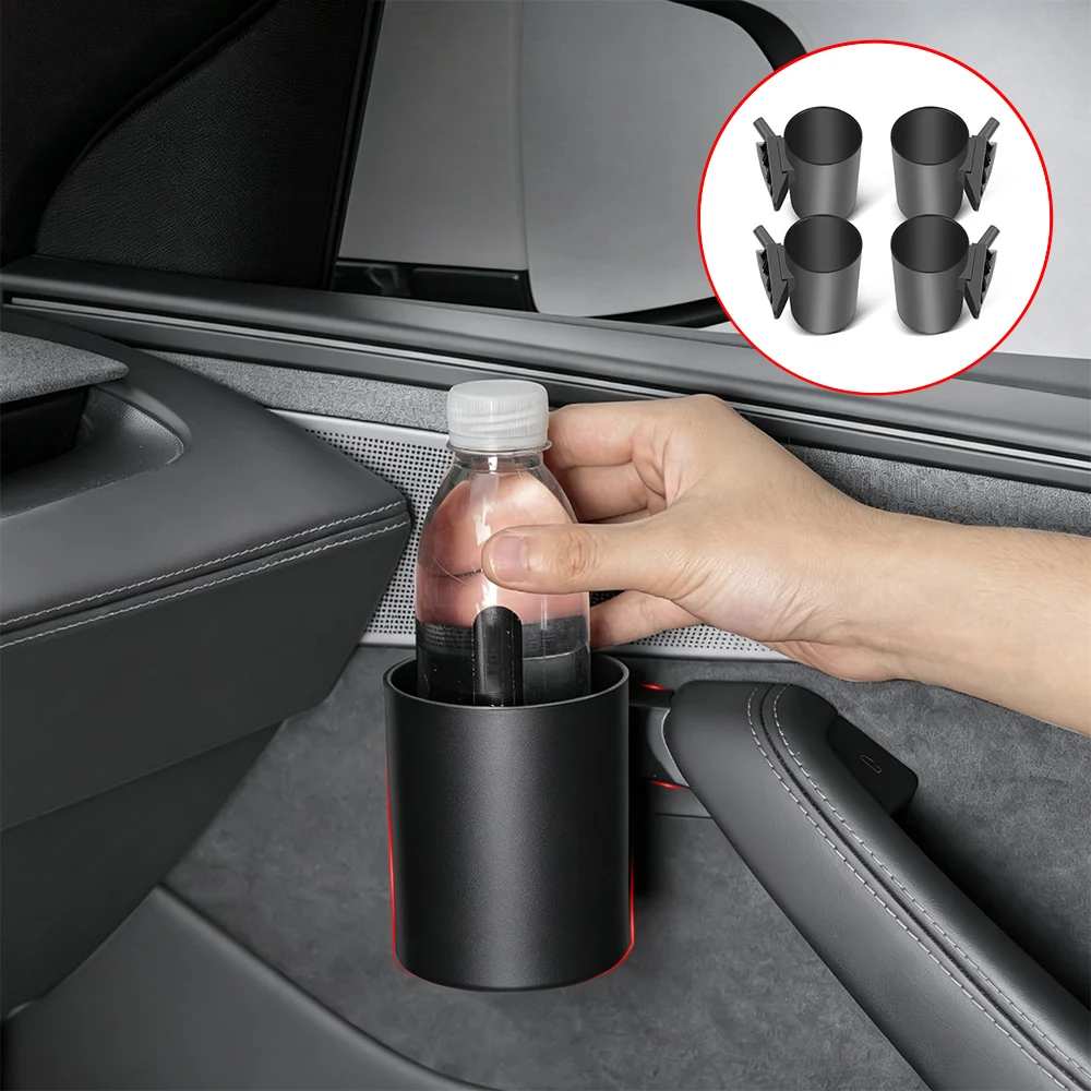 For Tesla Model Y Juniper Model YL Car Door Cup Holder Storage Cup Holder Storage Box Rack Drink Rank Water Bottle Stand Rack