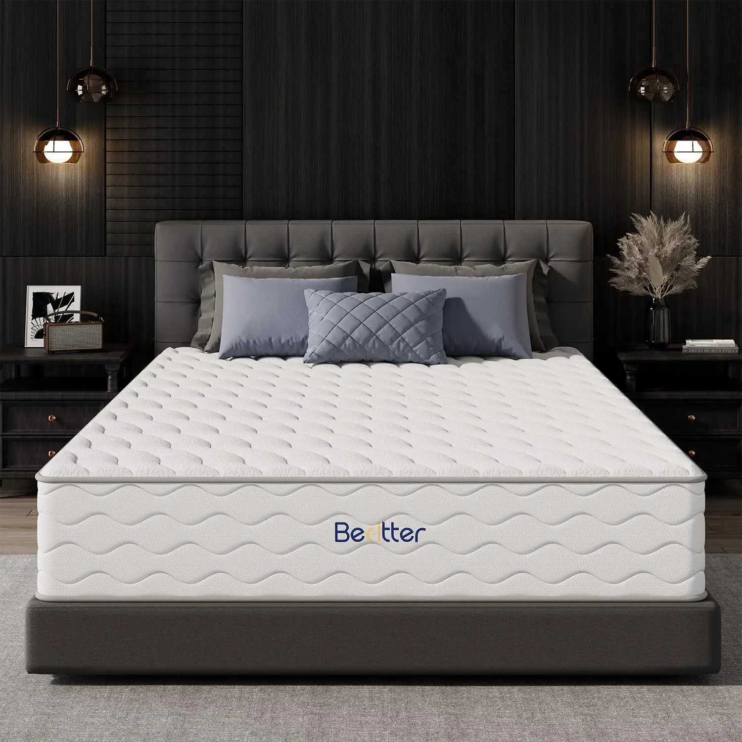 14 Inch Queen Mattress for Heavy People, Cooling Hybrid Mattress with Ice Silk Cover & Gel Memory Foam, 7-Zone Ergonomic Support