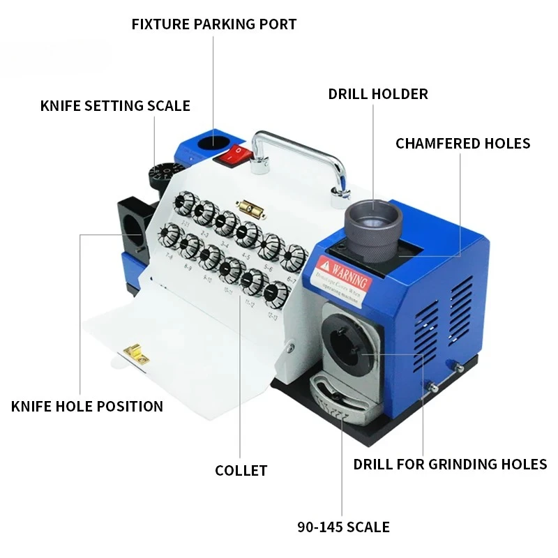 3-13MM Desktop Automatic Grinding Machine, 90-140° Adjustable Angle Professional Processing Tool