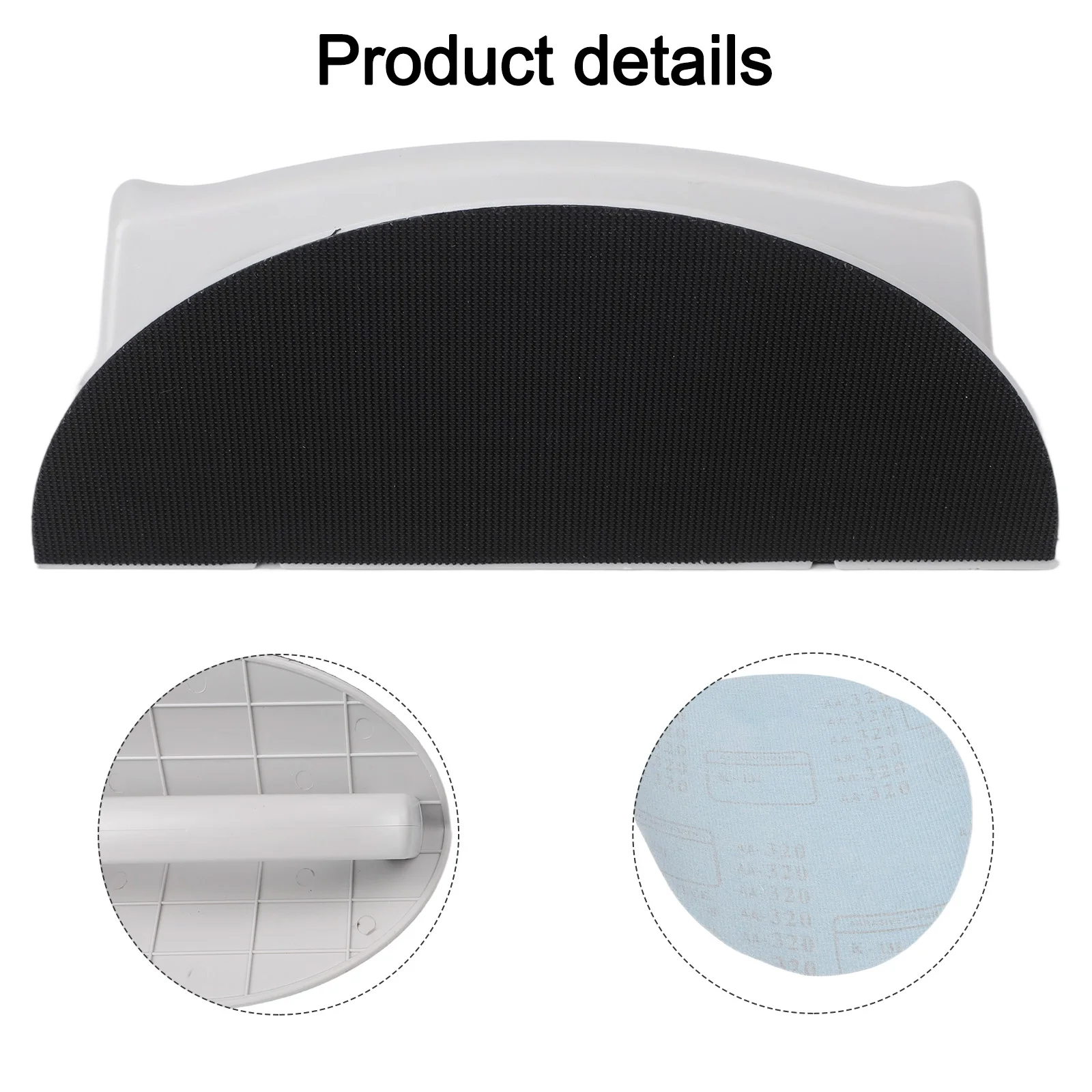 1pc Sanding Tool With 10pcs Sandpaper Half Round Sandpaper Sander Right Angle Half Round Angle Grinding Tool Sandpaper Kit