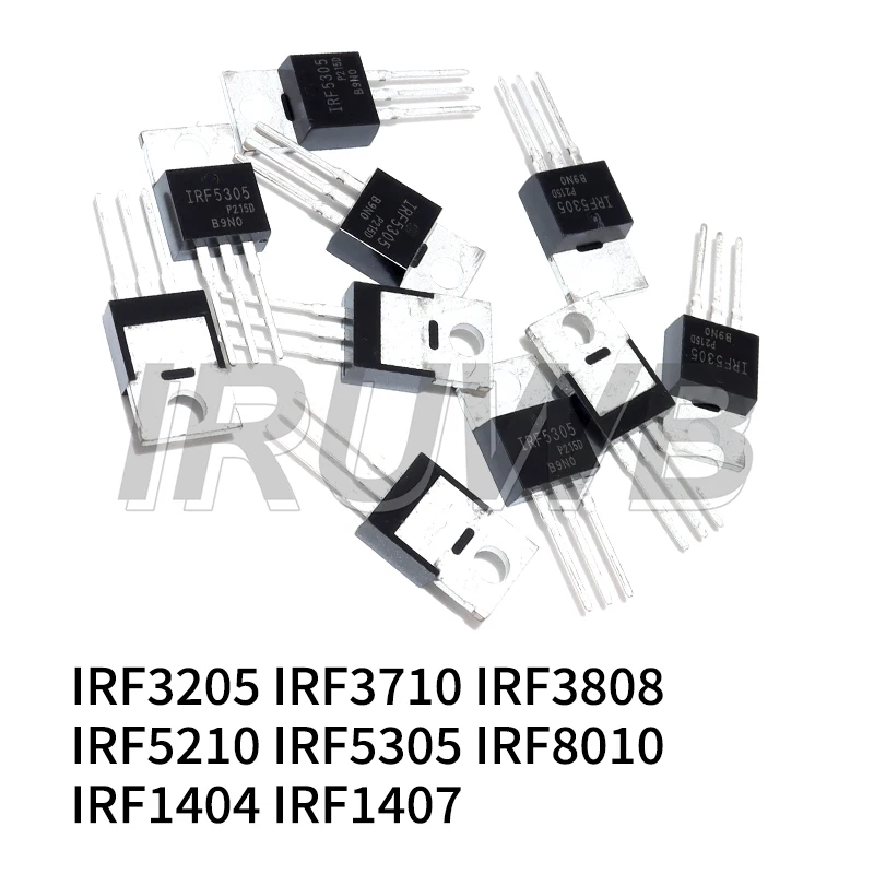 10 peças to220 irf3205pbf irf3205 to-220 irf3710 irf3808 irf5210 irf5305 irf8010 irf1404 irf1407