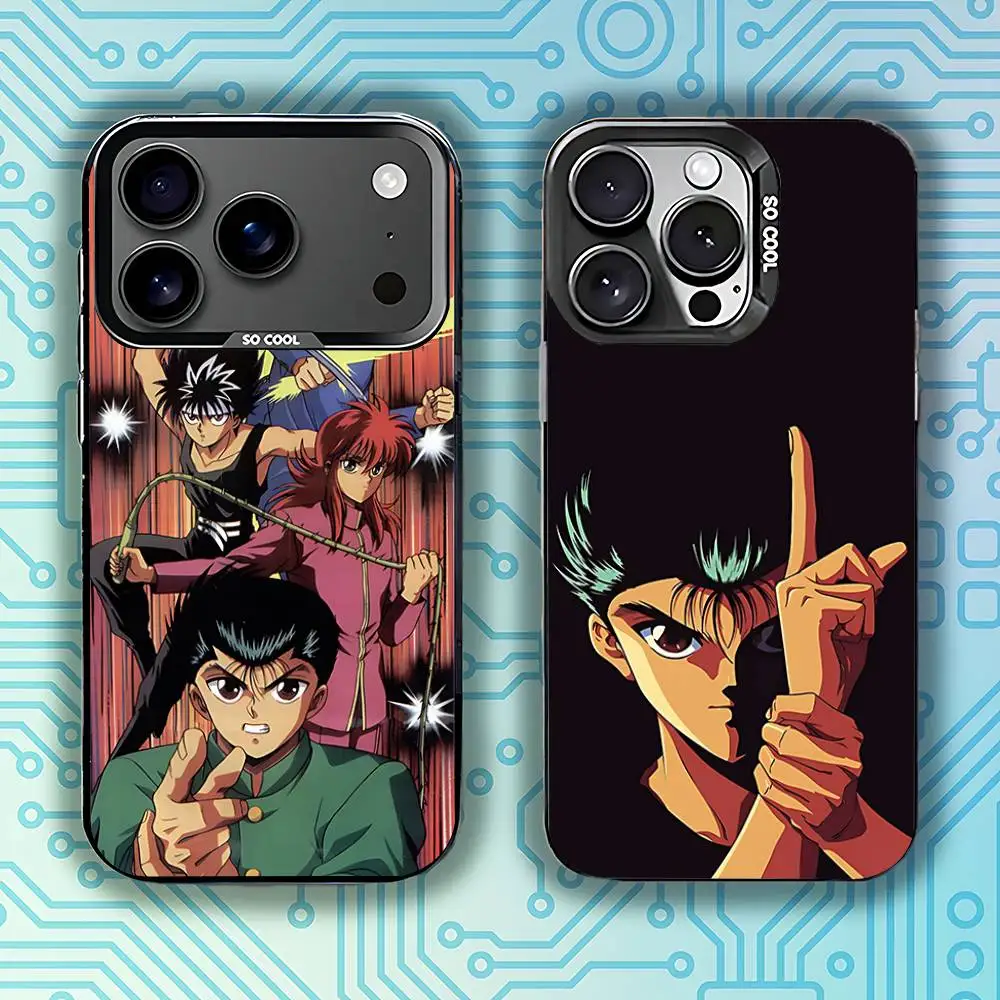 

Comics Y-Yu H-HakushoS Phone Case For iPhone 17,16,15,14,13,12,11,Pro,Max,Plus,E,Air,Mini Black Tpu Cover