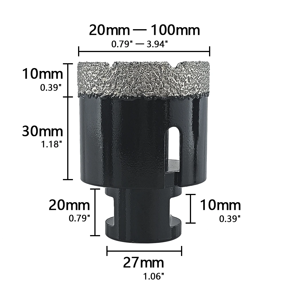 Imagem -05 - Vacuum Brazed Drilling Núcleo Bits Grupo Rosca Diamante Dry Broca Porcellanato Telhas Coroas Granito Mármore Buraco Saw Ferramentas M14 Pcs