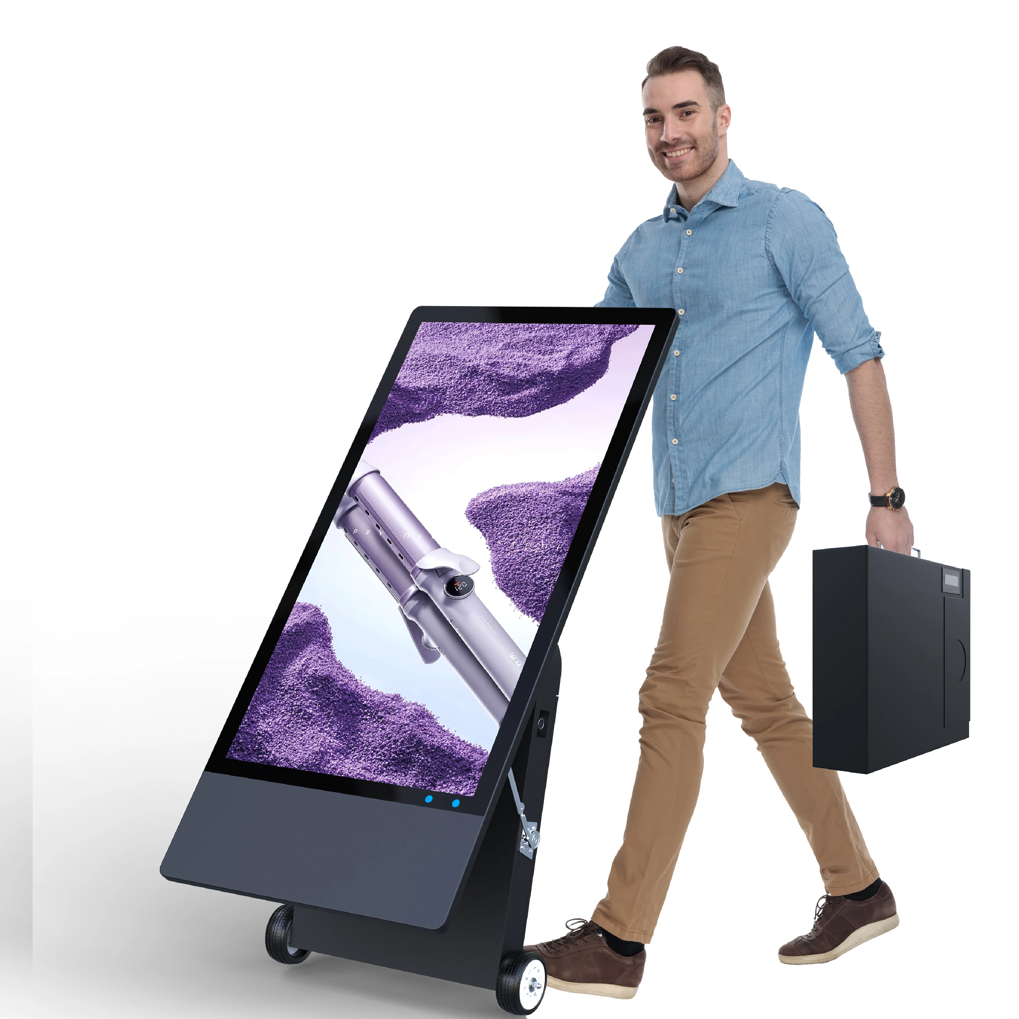 

Waterproof 43 Inch Portable Battery Digital Signage and Displays LCD Advertising Player Advertising Display Screen Outdoor Kiosk