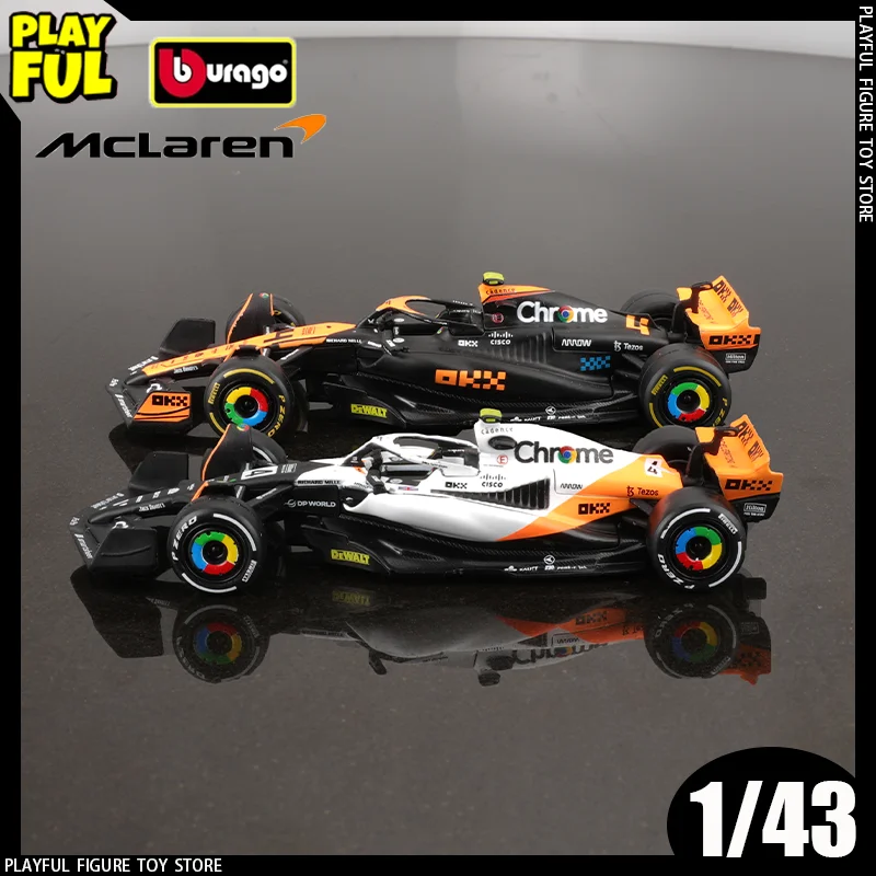 In Stock New Bburago 1:43 Monaco Singapore Grand Prix Mclaren Mcl60 Alloy Miniature Diecast Model Triple Crown King Car Toy Gift