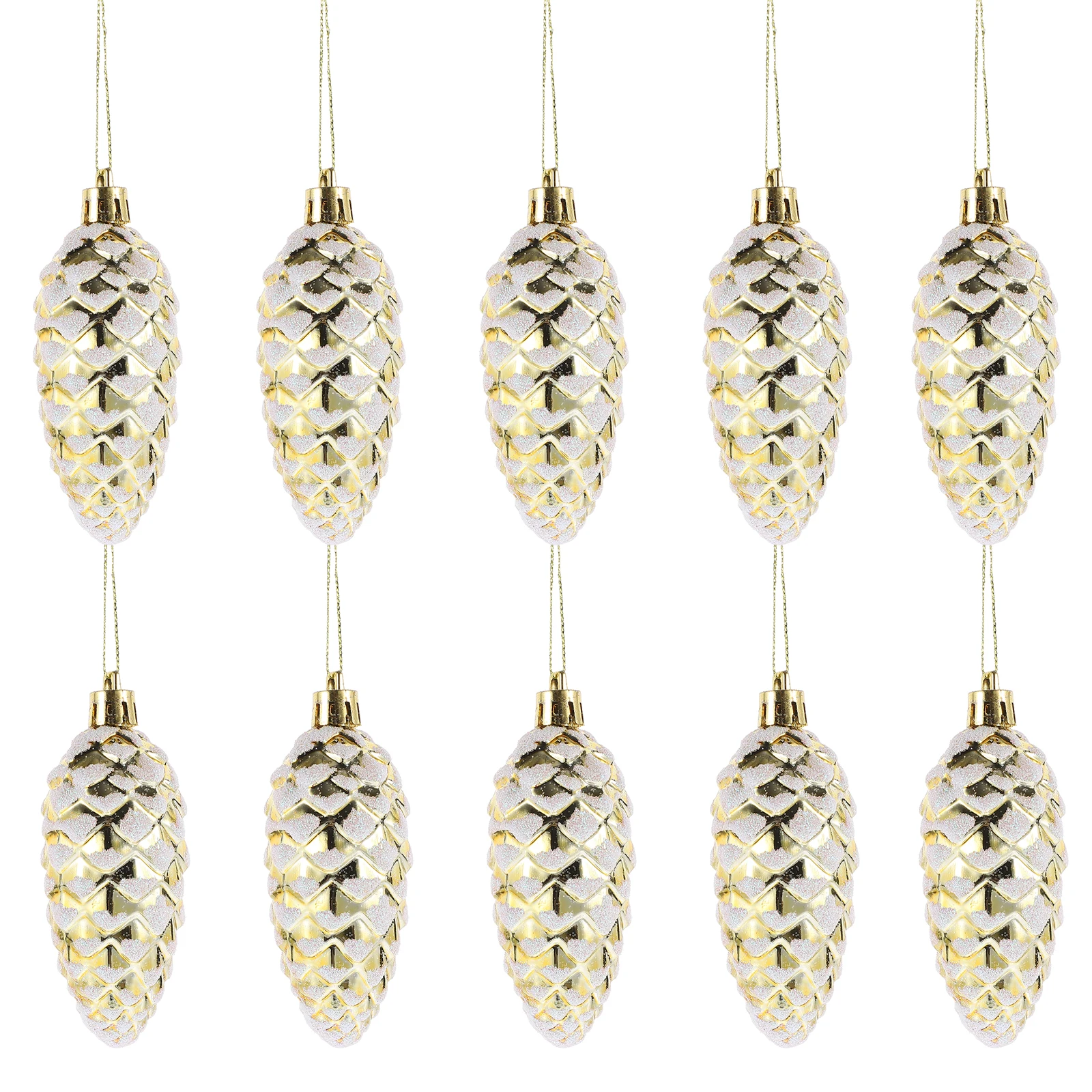 

10pcs Christmas Tree Decoration Cone Ornaments for Xmas Home Office Shop Indoor Outdoor Hanging New Year Birthday