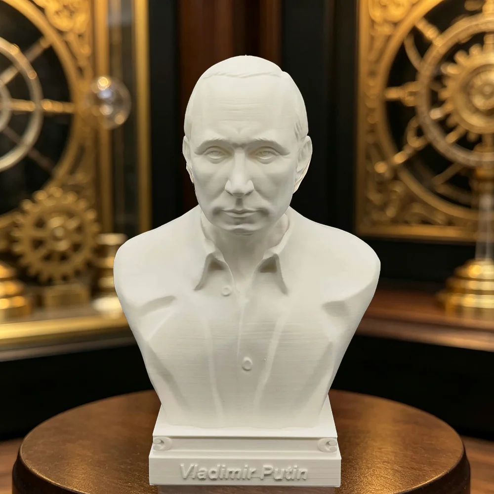 10cm/15cm/25cm Russia Leader Statue 3D Printed PLA White Bust Model Figurine Miniature Decoration Craft Collection Gift