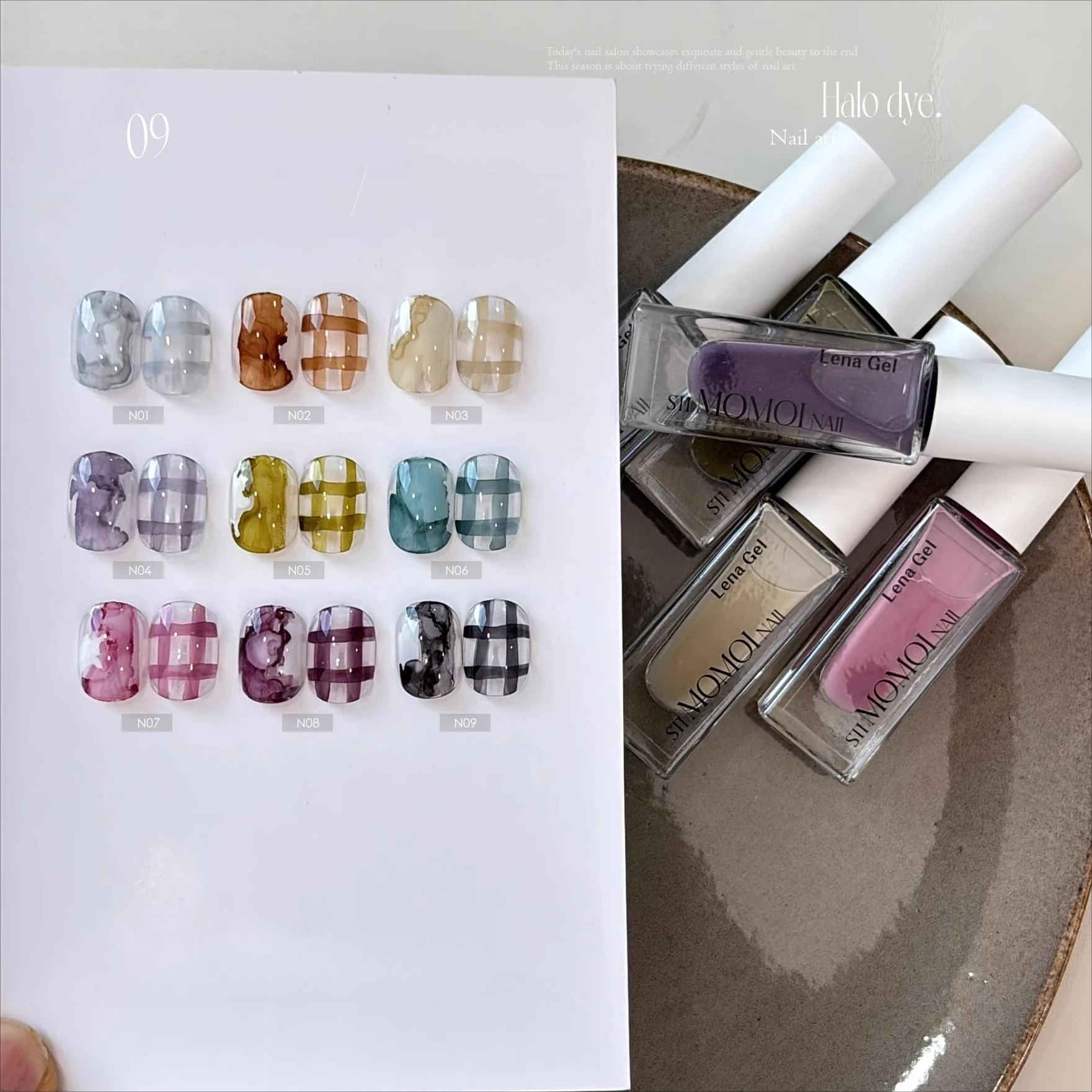 

9Colors Blooming Watercolor Ink Nail Polish Kits 7ml Blossom Gradient Nail Liquid Soak Off Colorful Smudge Bubble Gel Varnishes