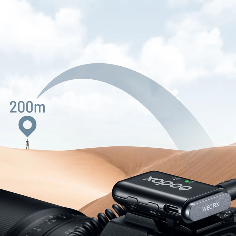Godox WEC 무선 라발리에 마이크, DSLR 카메라, 스마트폰, 비디오 녹화, 라이브 방송, 소음 감소, 2.4GHz