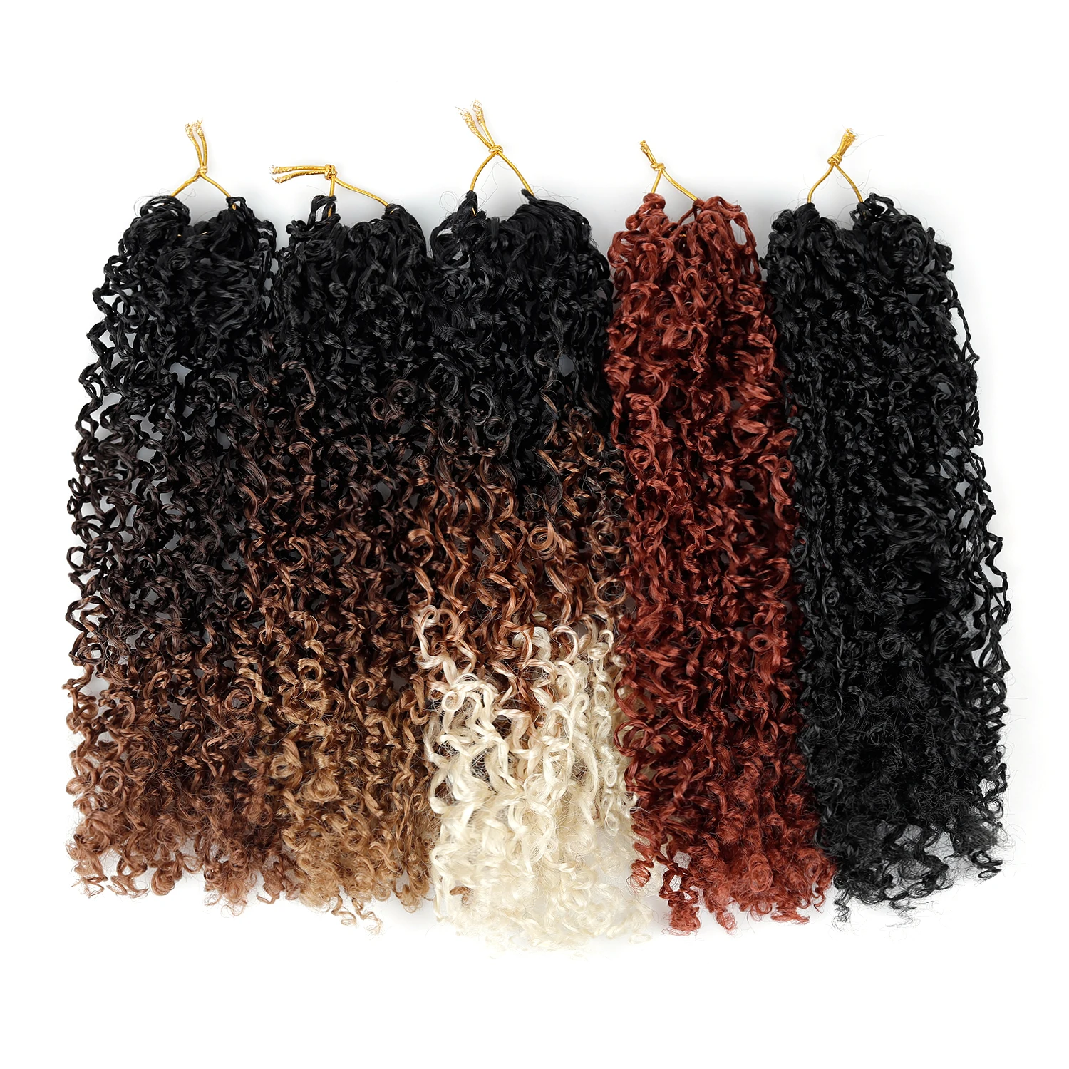 Pre-Twisted Yanky Twist Crochet Hair Small Bouncy Curls Synthetic Braiding Hair 24 Strands/Pack Lightweight Hair Extensions