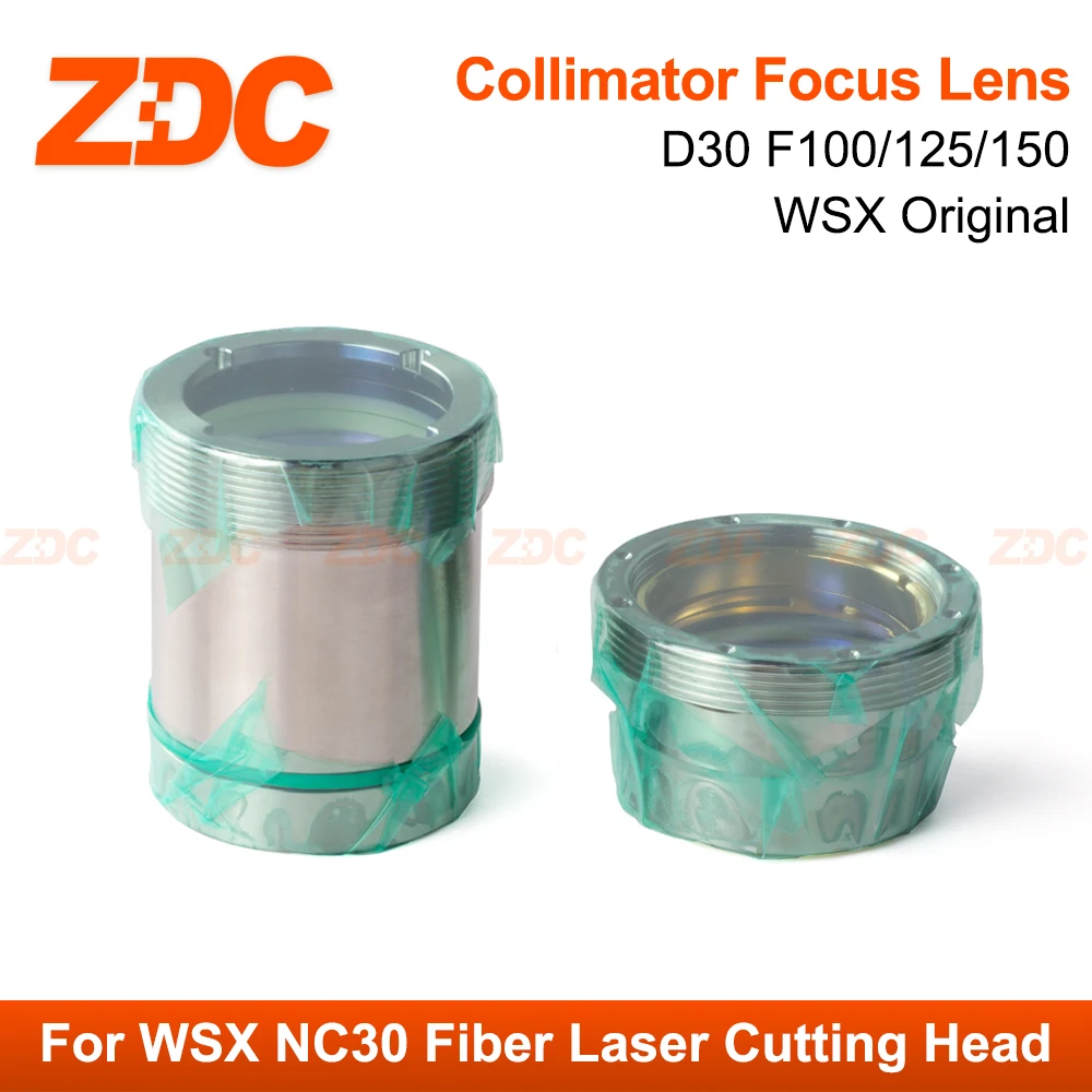 ZDC WSX Original Collimator Focusing Lens  D30 F100/125/150mm Laser Lens With Holder For WSX NC30 Fiber Laser Cutting Head