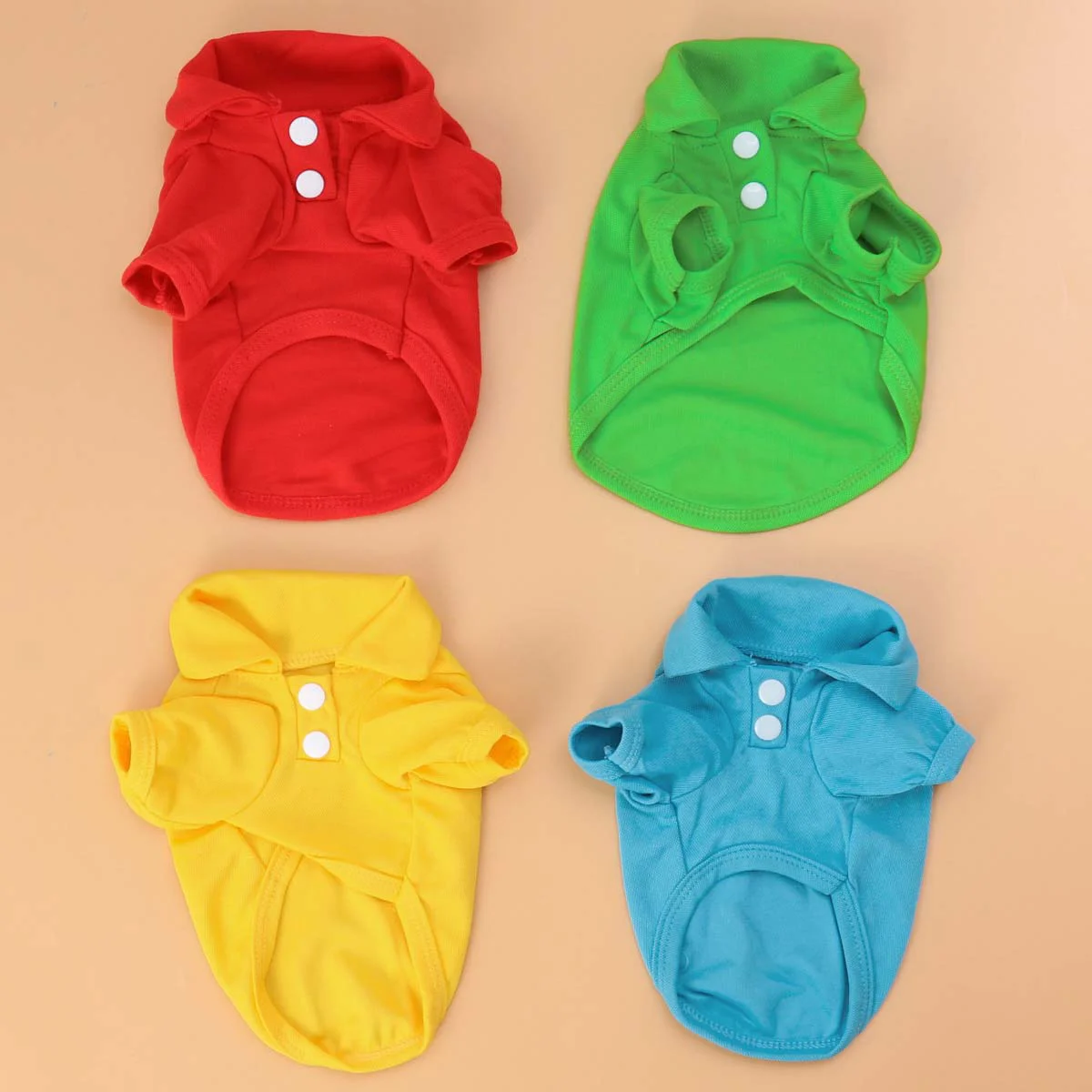 

4PCS T Cotton Material Pet T Shirts Pets Dogs Clothing Short Sleeve Clothing for Small Dogs Size XS Pet Supplies