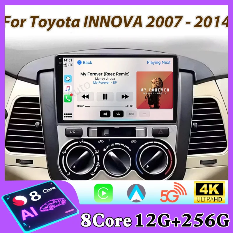 Car Intelligent Systems Android 16 For Toyota INNOVA 2007 - 2014 Car Video Multimedia Player GPS Navigation Stereo No 2din DVD
