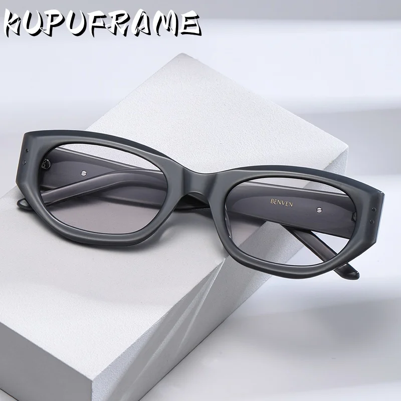 

KUPUFRAME Korean Luxury Brand Designer Polarized Mirror uv400 UV Protection Fashion Trend Retro BENVEN Cat Eye Sunglasses