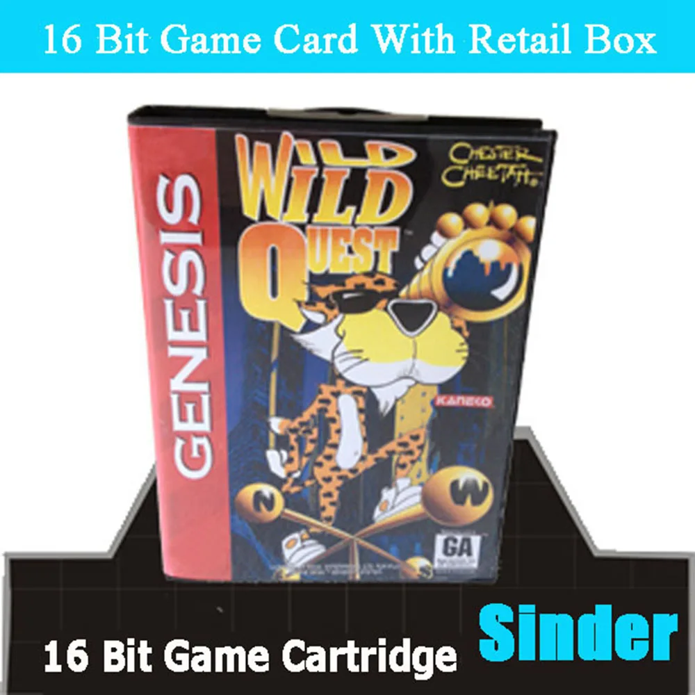 Chester Cheetah 2 16Bit MD Game Cartridge with USA Box for Sega Megadrive Genesis Systems