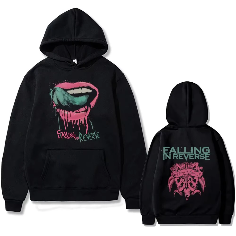 

Rock Band Falling in Reverse Double Sided Print Hoodie Men Women Vintage Gothic Punk Hooded Sweatshirt Male Oversized Streetwear