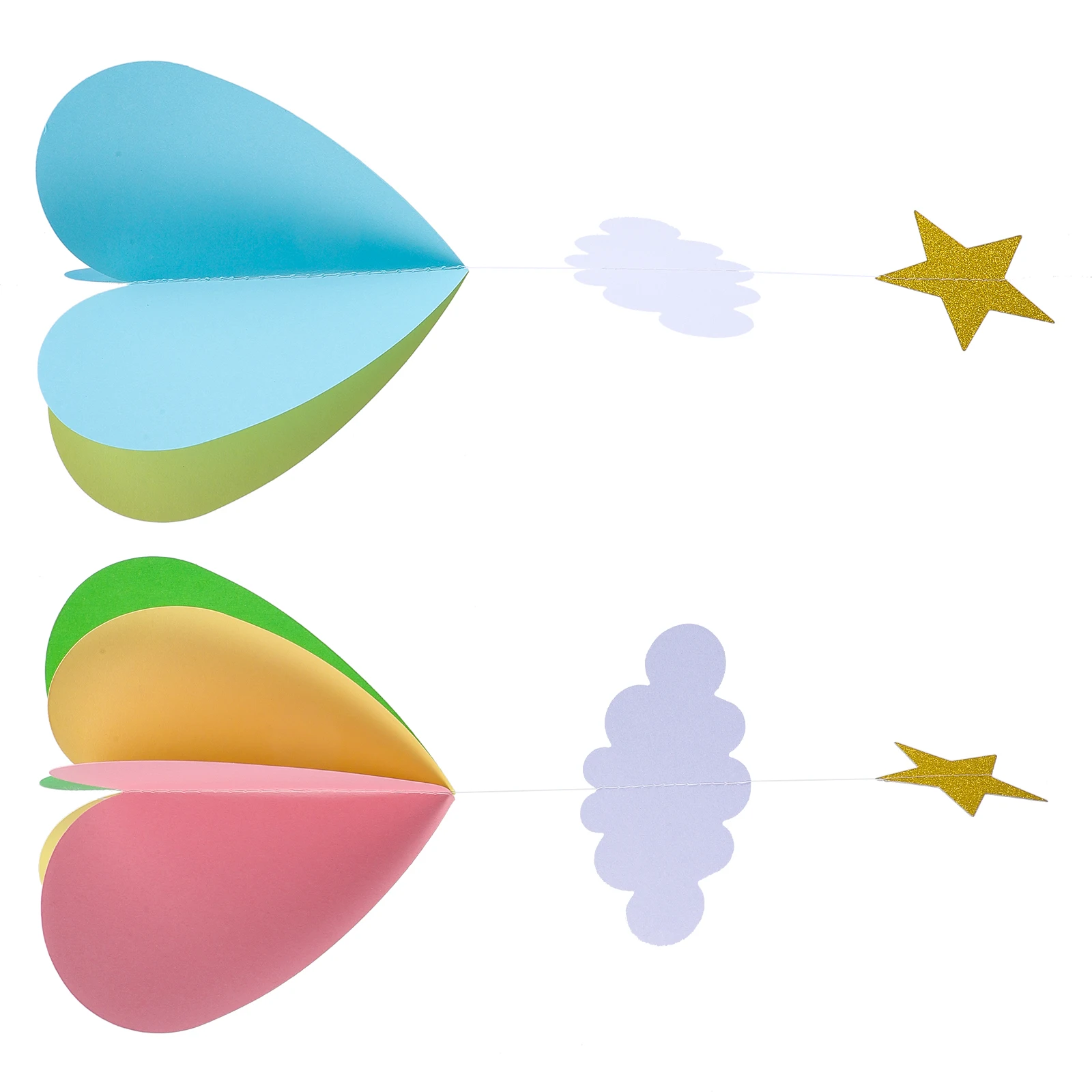 

2 pcs 3D Heart Shape Paper Decorations Hot Air Balloon Clouds Wedding Baby Shower Party Birthday Valentines Day Nursery DIY