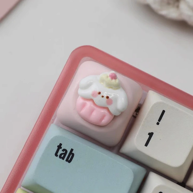 

Cute Bread Dog Keycaps Cute Pink Creative Personalized Keycaps Original Cartoon Decoration Customized Mechanical Keyboard Keycap