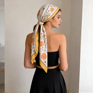 1Pc new printed fashion silk scarf square scarf high-end shawl neck small square scarf headscarf women's scarf