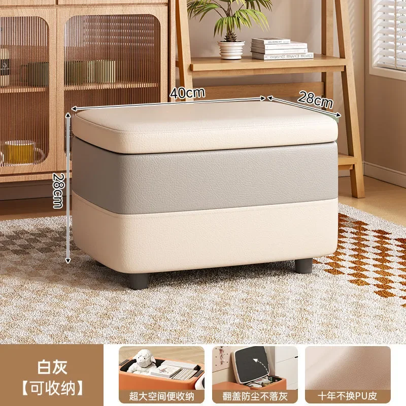 for Storage Stool for Home Shoe Change Bench Seat with Lid Organizer Box Sofa Ottoman Bedside Small Footstool for Living Room