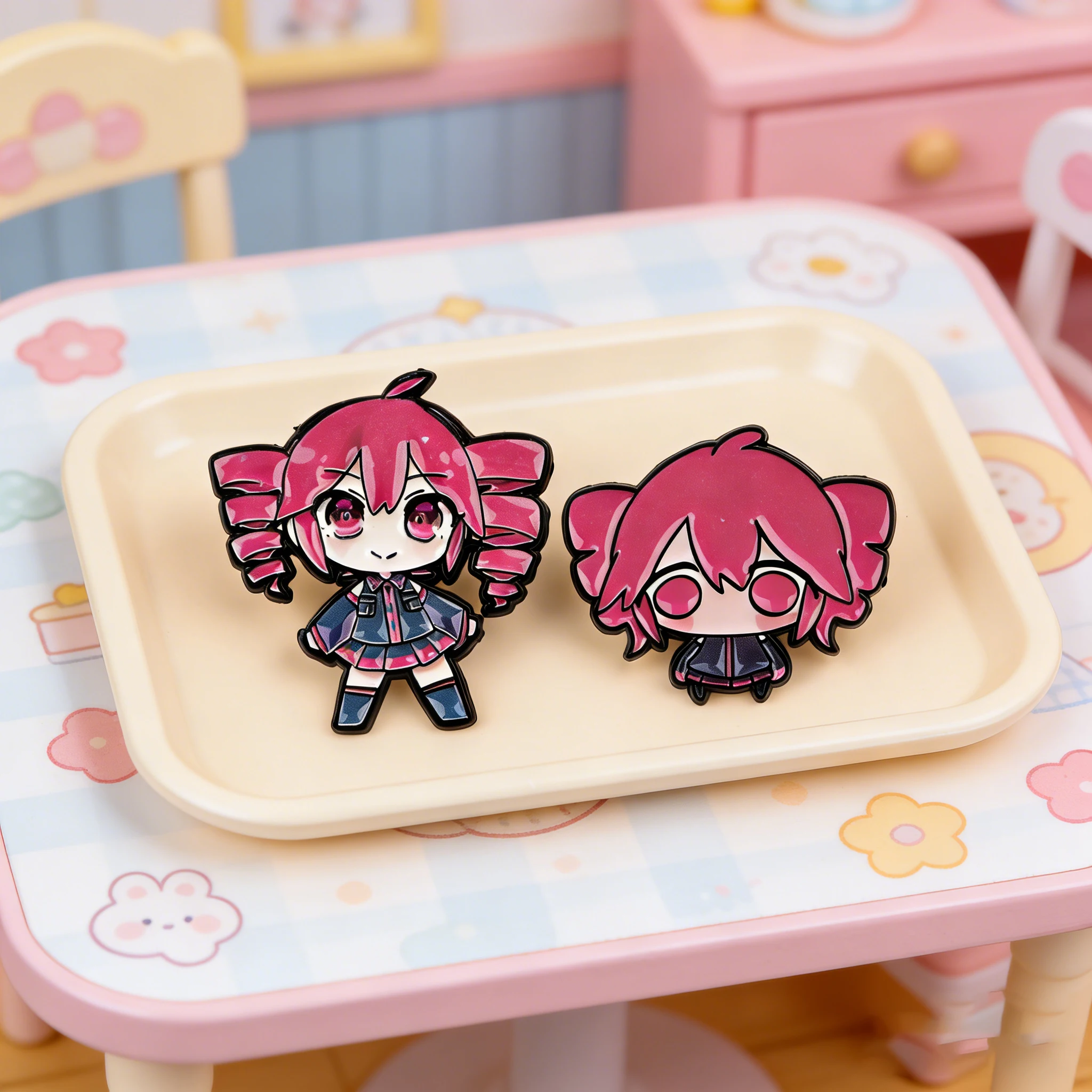 Cute Pink Girl Brooches on Clothes Lapel Pins for Backpack Soft Enamel Pin Bags Women Badges Jewelry Accessories