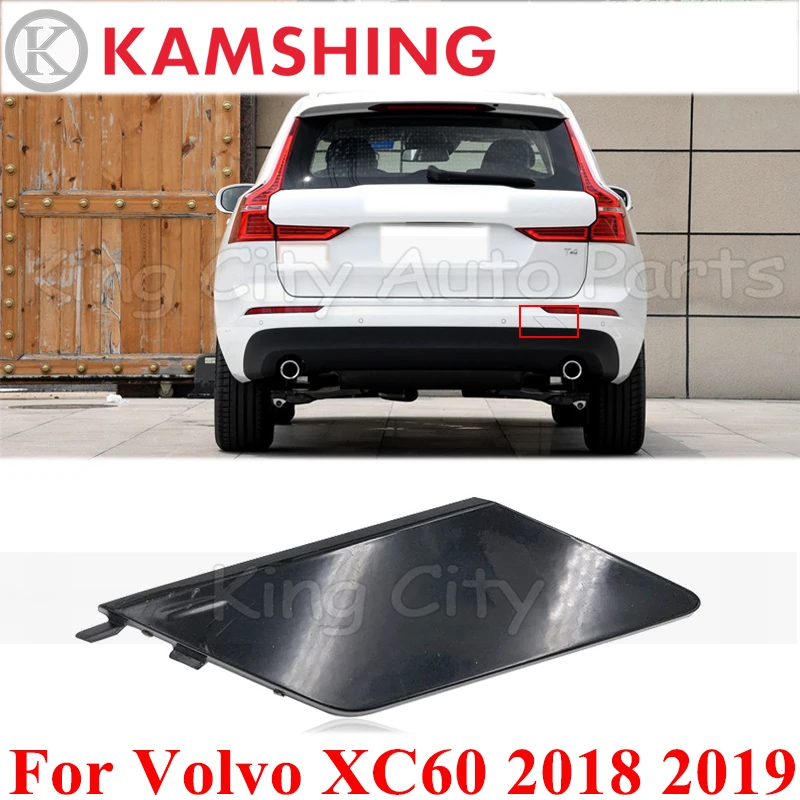 

CAPQX For Volvo XC60 2018 2019 Car Rear Bumper Trailer Cover Tow Hook Cap Traction Lid Towing Hood Cap Trim Shell Replacement