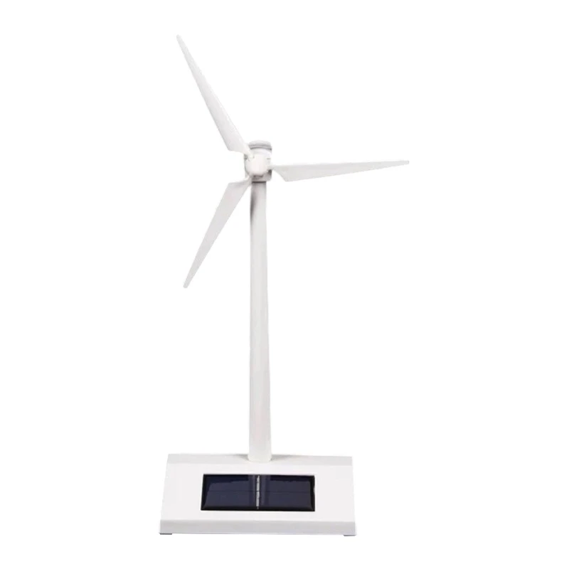 Solar Windmill Desk Toy DIY Assembly Model with Three Blade Rotor, Solar Panel Base for Study Table Display and Science