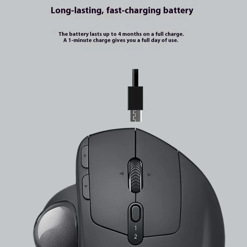 Logitech MX Ergo S Wireless Bluetooth Trackball Silent Ergonomic Mouse with 20° Tilt for Multi-Device PC Laptop Mac Computer