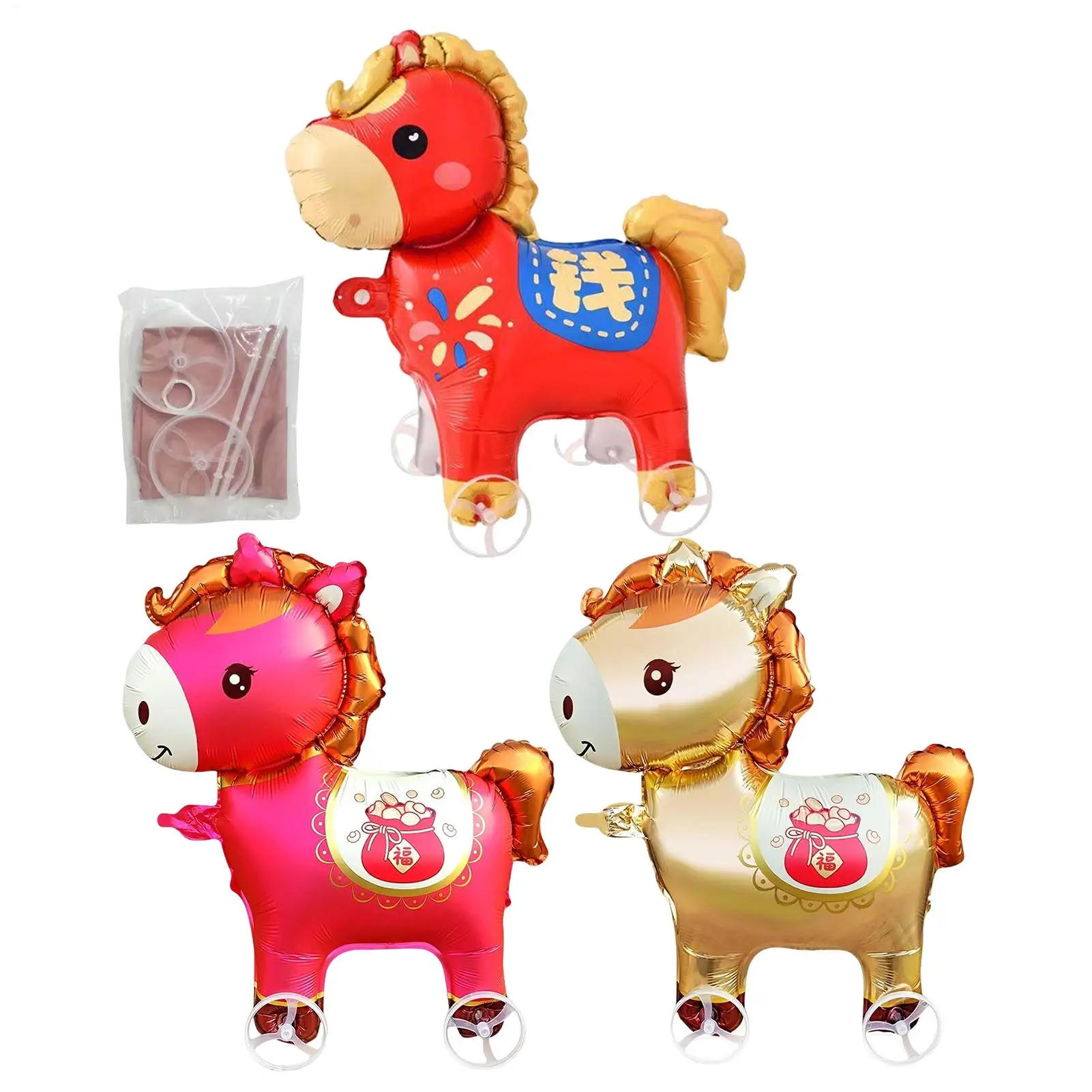 Horse Balloons Inflatable Cute Cartoon with Wheels 2026 Horse Animal Balloons for Adults Kids Outdoor Yard Porch Living Room