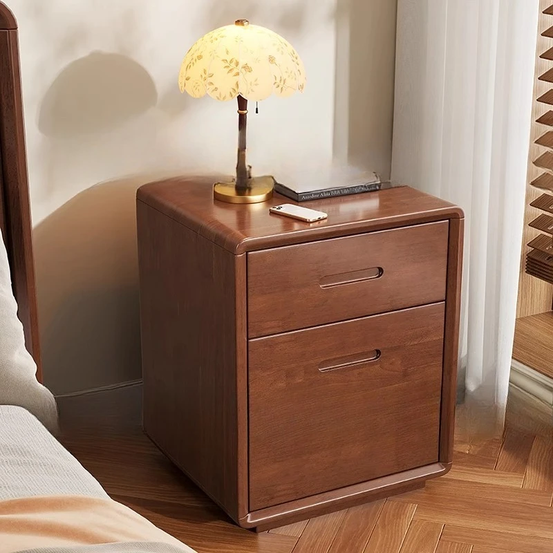 طاولة بجانب السرير من الخشب الصلب آمنة، نوع مخفي متكامل، منزل بسيط مضاد للسرقة #3