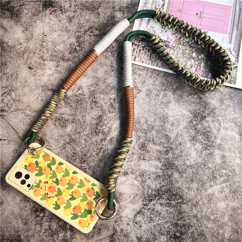 Rope Strap Handmade Custom Lanyard Gold Keyring Smartphone Shoulder Strap Green Laynyard Premium Bag Accessories Pendant Chain