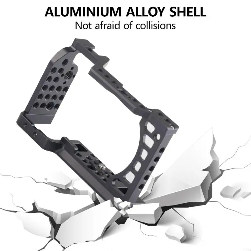 Aluminum DSLR Camera Cage Video Stabilizer for A6400 A6300 A6100 Cameras Metal  Frame with Multiple Mounting Holes